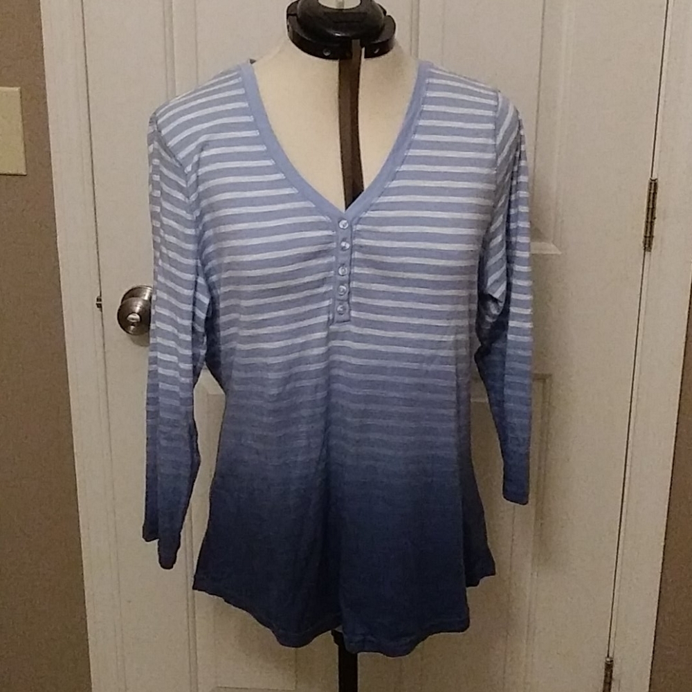 Henley button top
